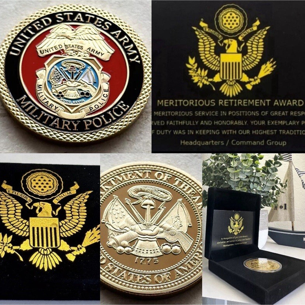 MP-Military Police Challenge Coin With Retirement Award