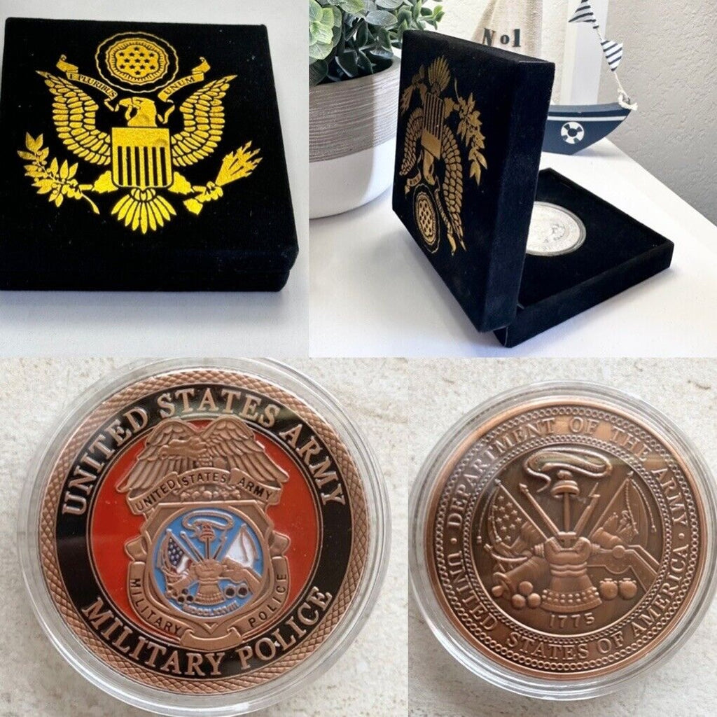 US Army Military Police Challenge Coin MP Come With Velvet President Box