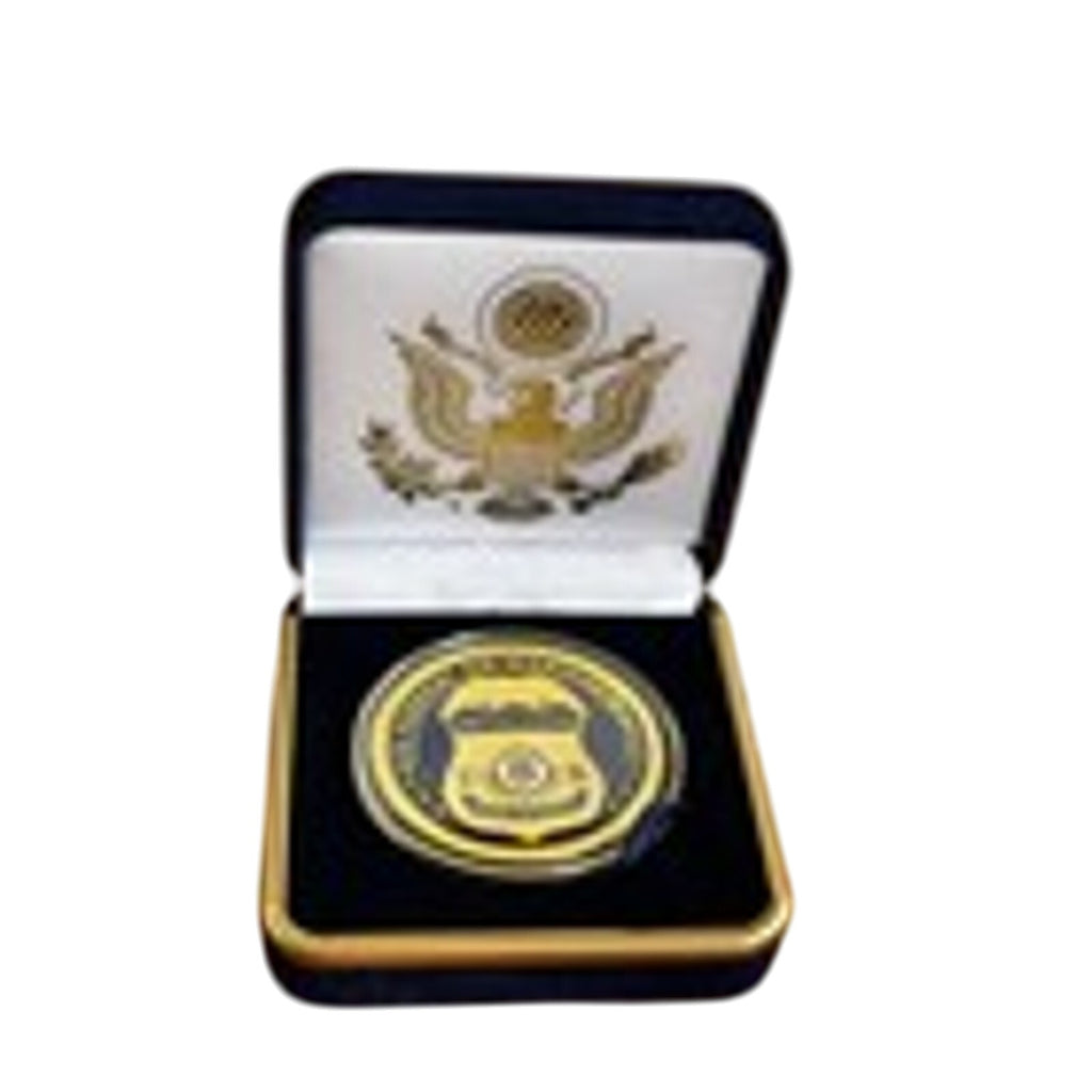 Copied - U S Federal Air Marshal Challenge Coin With Blue Velvet Case. Fast Shipping!
