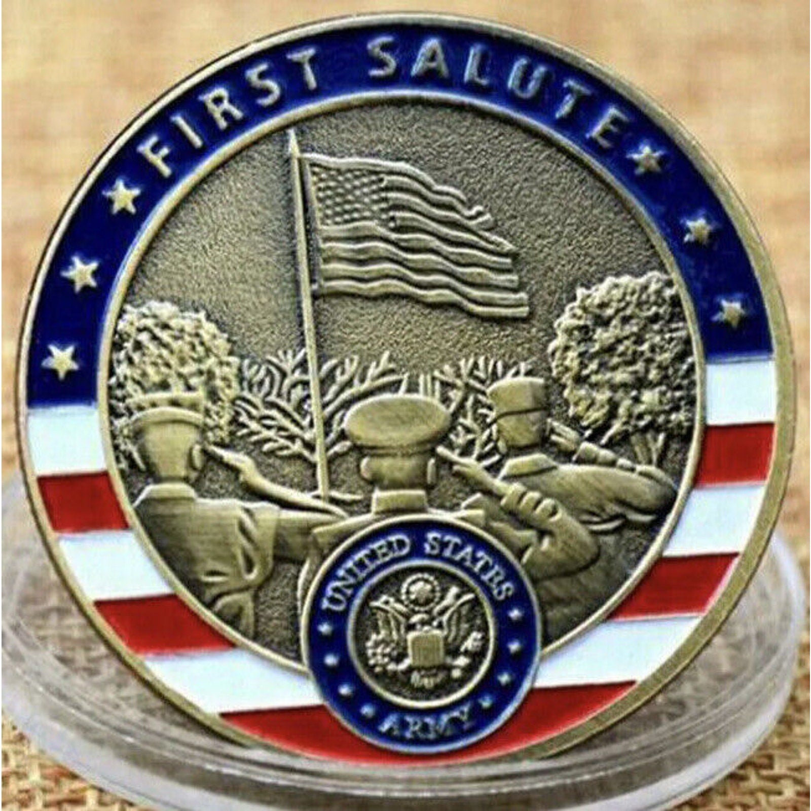 US Army 2nd Lt First Salute Oath Of Office Coin Challenge USA AMY