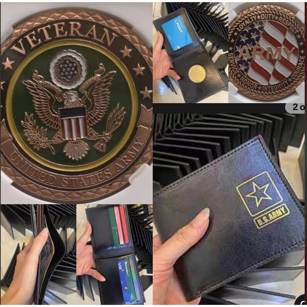 US Army Veteran Coin With Credential coin holder wallet