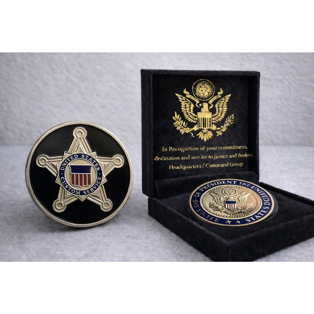 3pcs United States Secret Service Seal Of The US President w/ Achievement Award