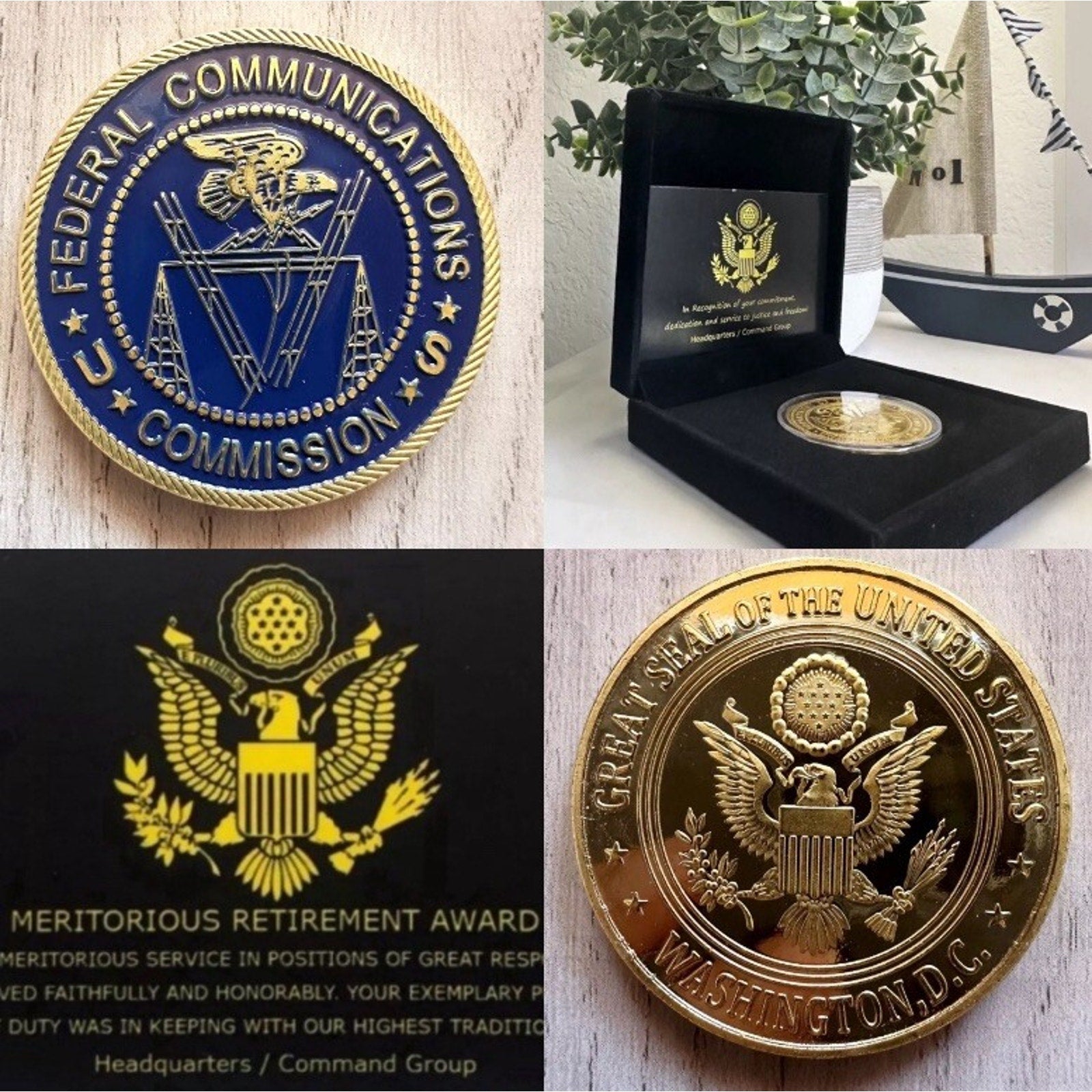 FEDERAL COMMUNICATIONS COMMISSION (FCC) Coin With Retirement Award
