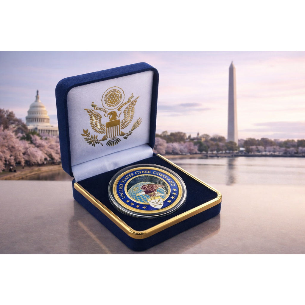US CYBER COMMAND-Department of Defense Challenge Coin USCYBERCOM W/ Velvet Case