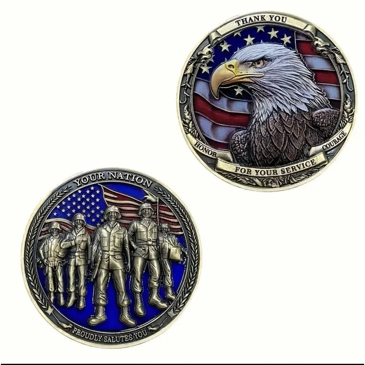 Veteran Challenge Coin Thank You For Your Service Military Veteran Gifts W/ Case
