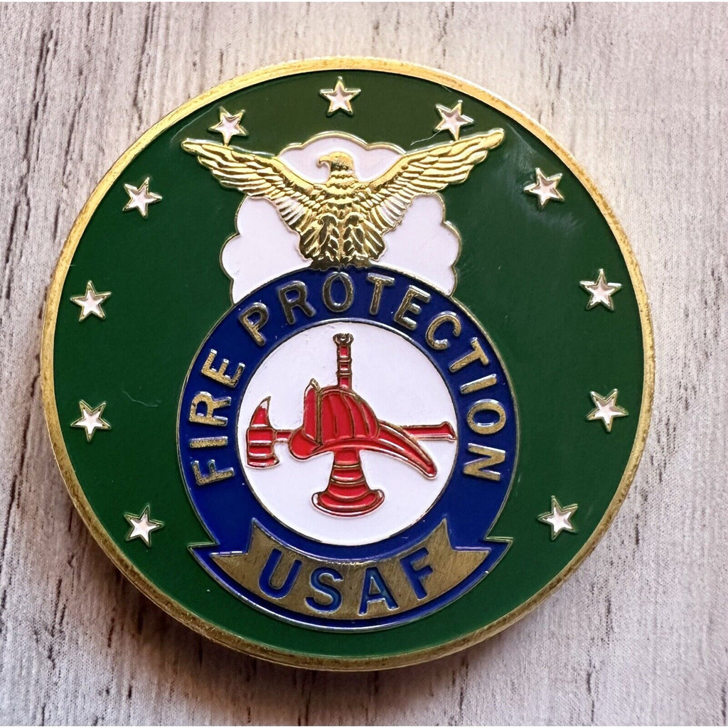 U S AIR FORCE Fire Protection Challenge Coin USA F