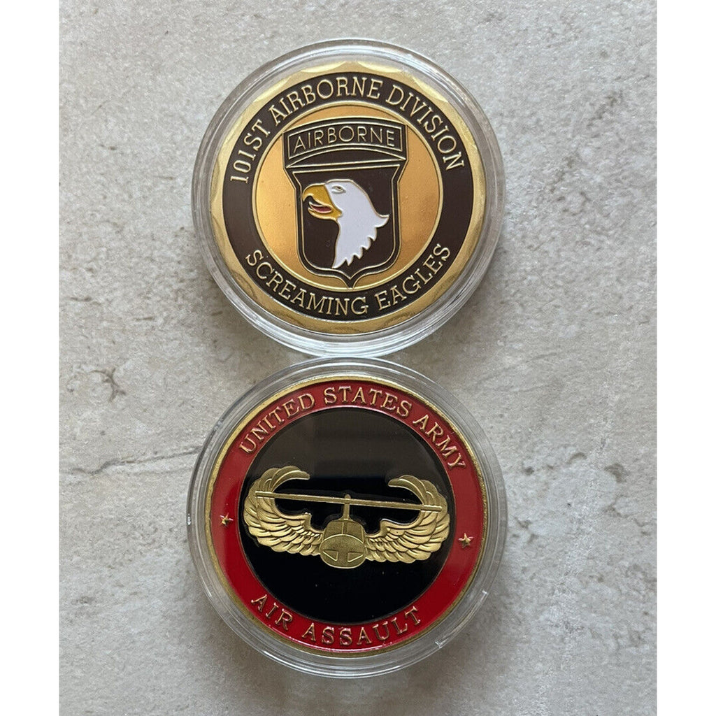 U.S. Army 101 St Airborne Division And Combat Air assault 2 X Challenge Coins