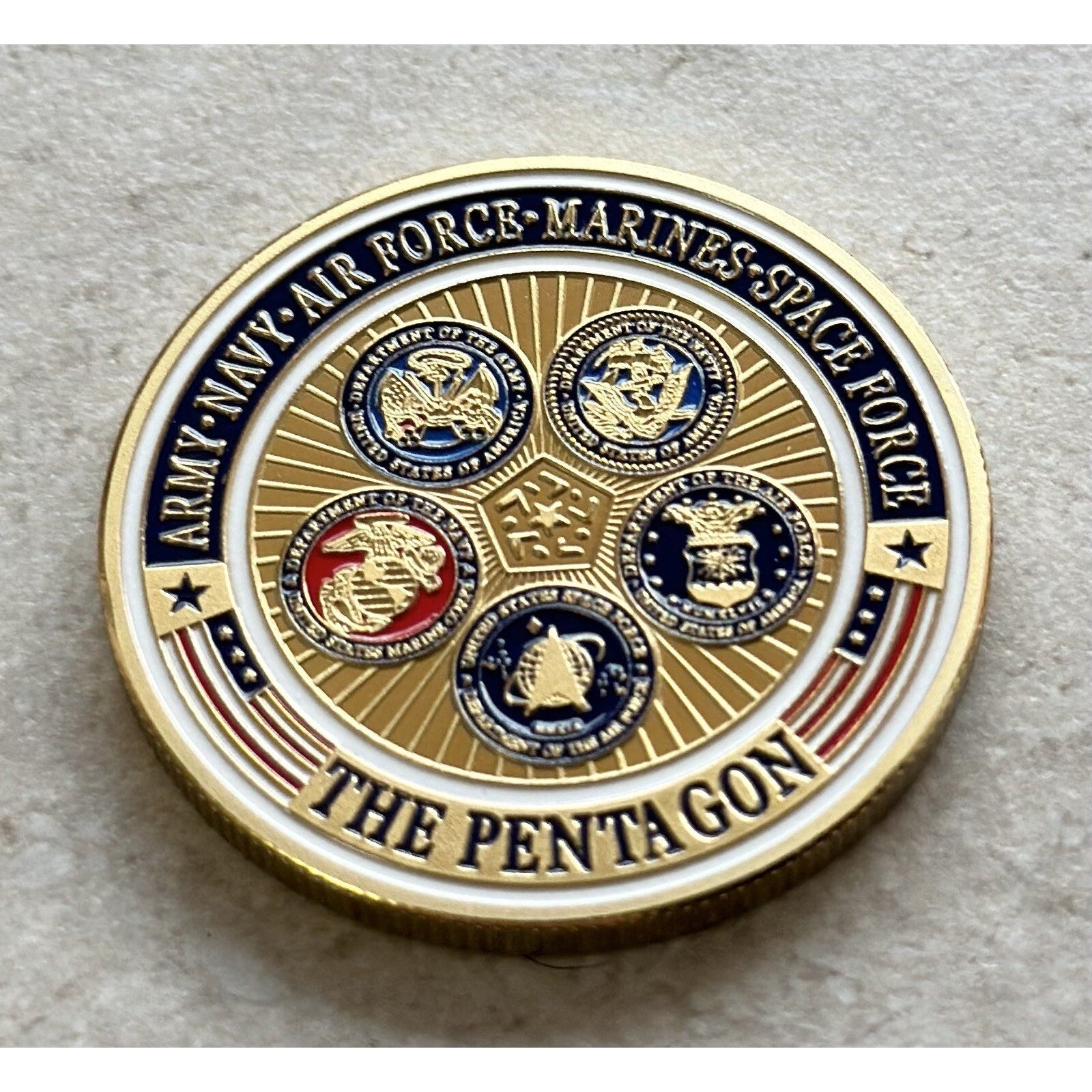 DOD Department Of Defense Pentagon Challenge Coin With Retirement Award