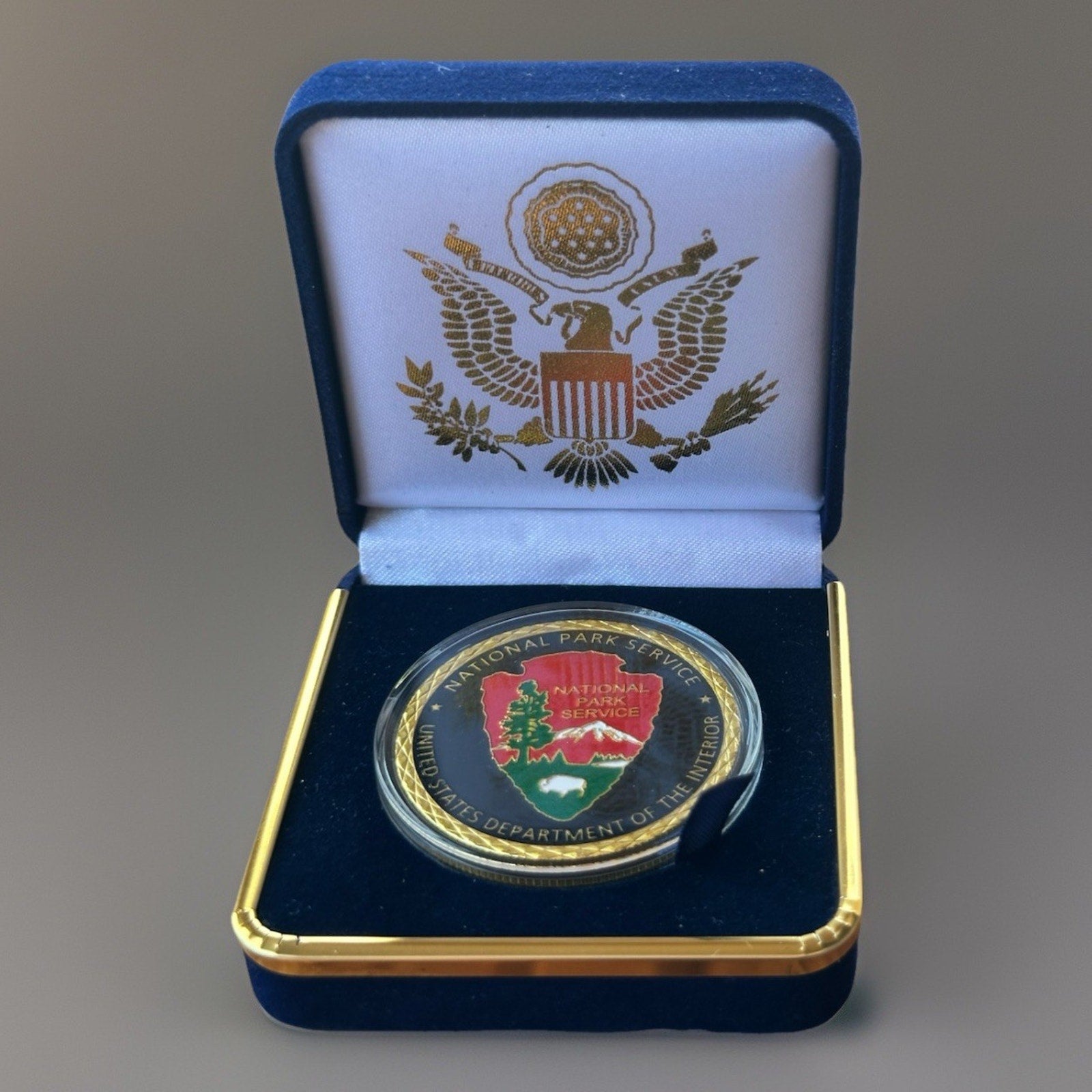 Copied - United States National Park Service Challenge Coin With Blue Case. Fast Shipping
