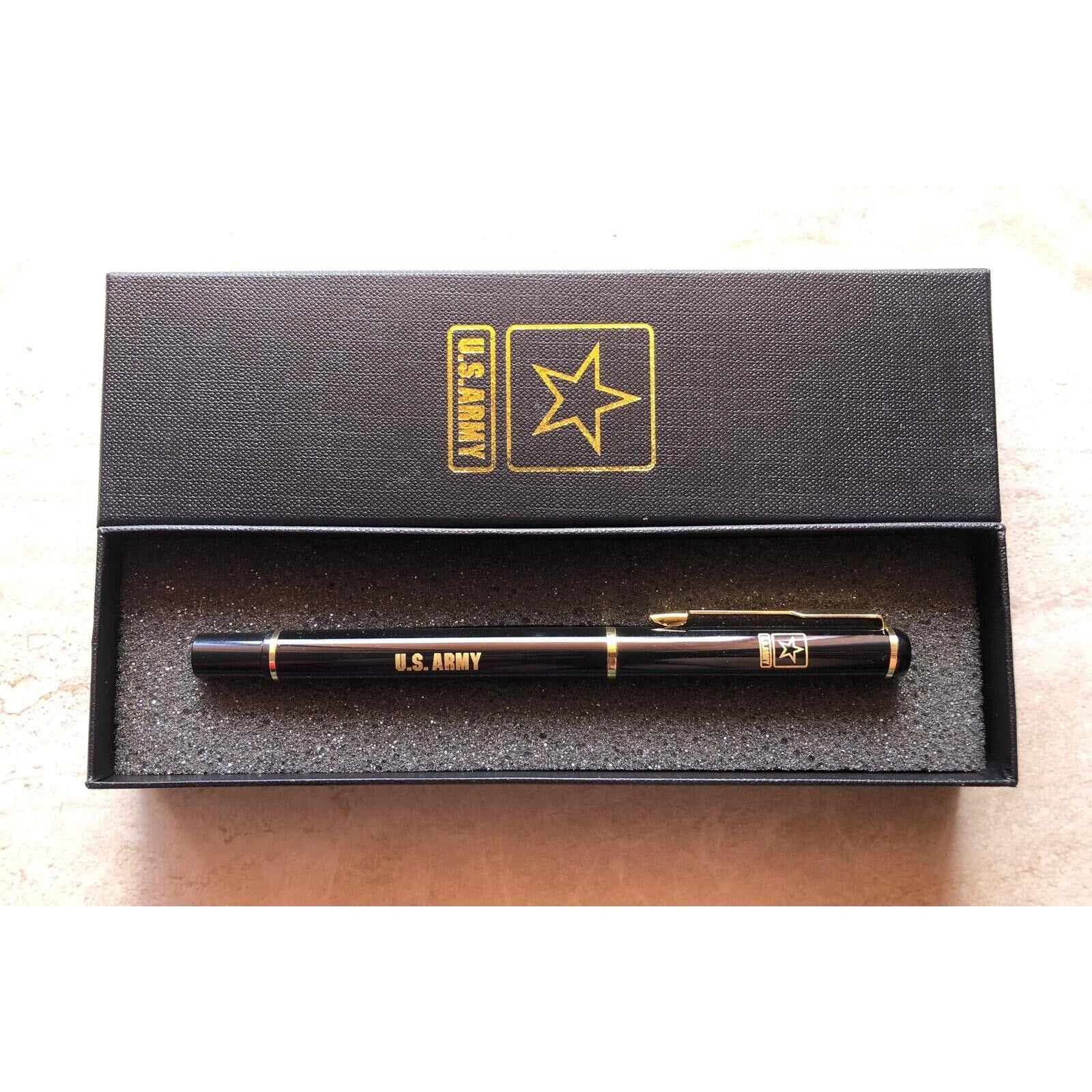 US Army Veteran Engraved Coated Pen - Veterans Day, Military Gift With Case Box