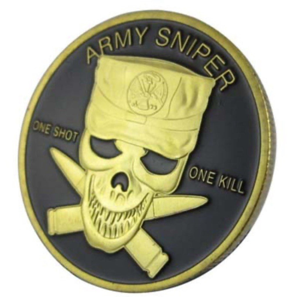 2pcs Army Rank 2LT 2nd O-2 And Sniper Coin