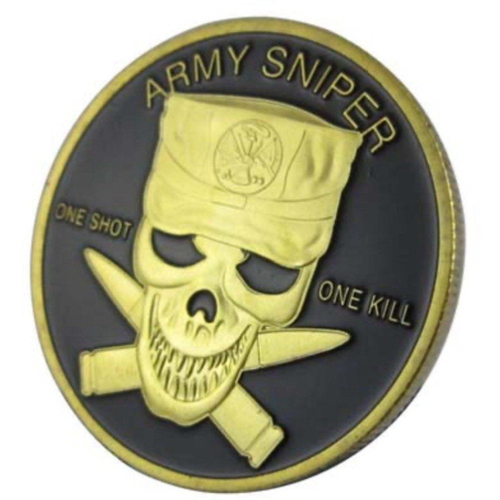 2pcs Army Rank 2LT 2nd O-2 And Sniper Coin