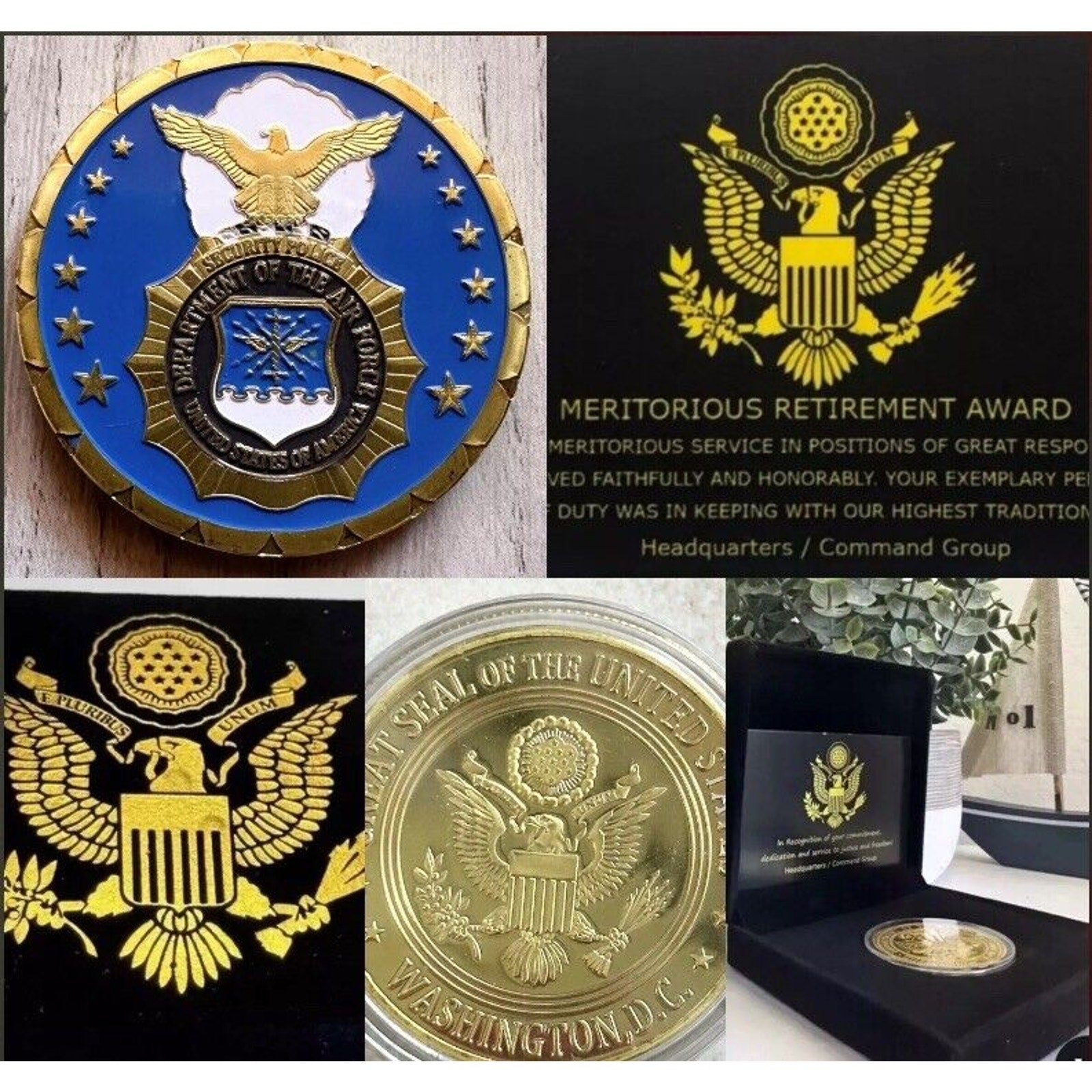 United States Air Force SECURITY FORCES Challenge Coin Retirement Award