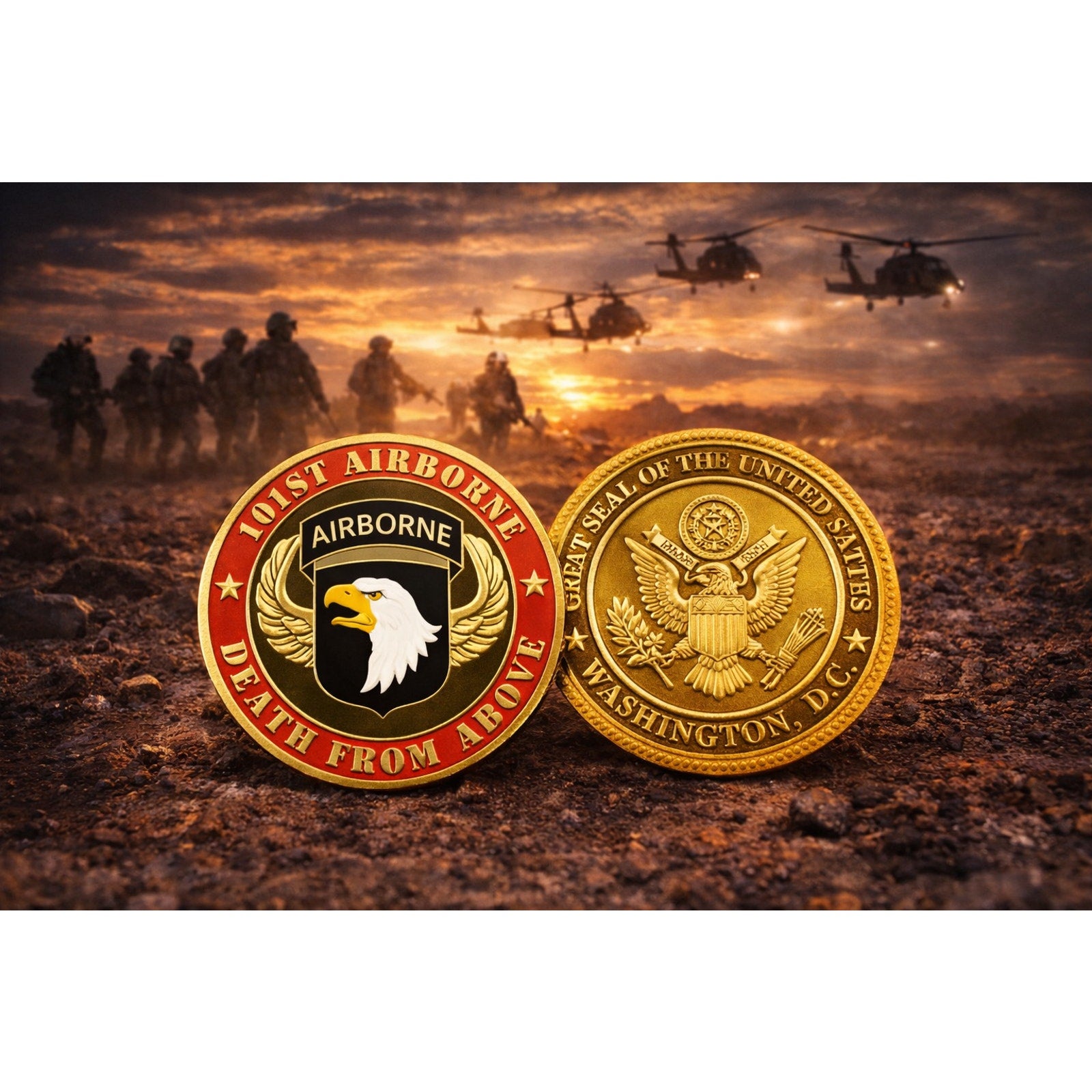 U.S. Army 101st Airborne Challenge Coin ·FAST SHIPPING· ·NEW· with case