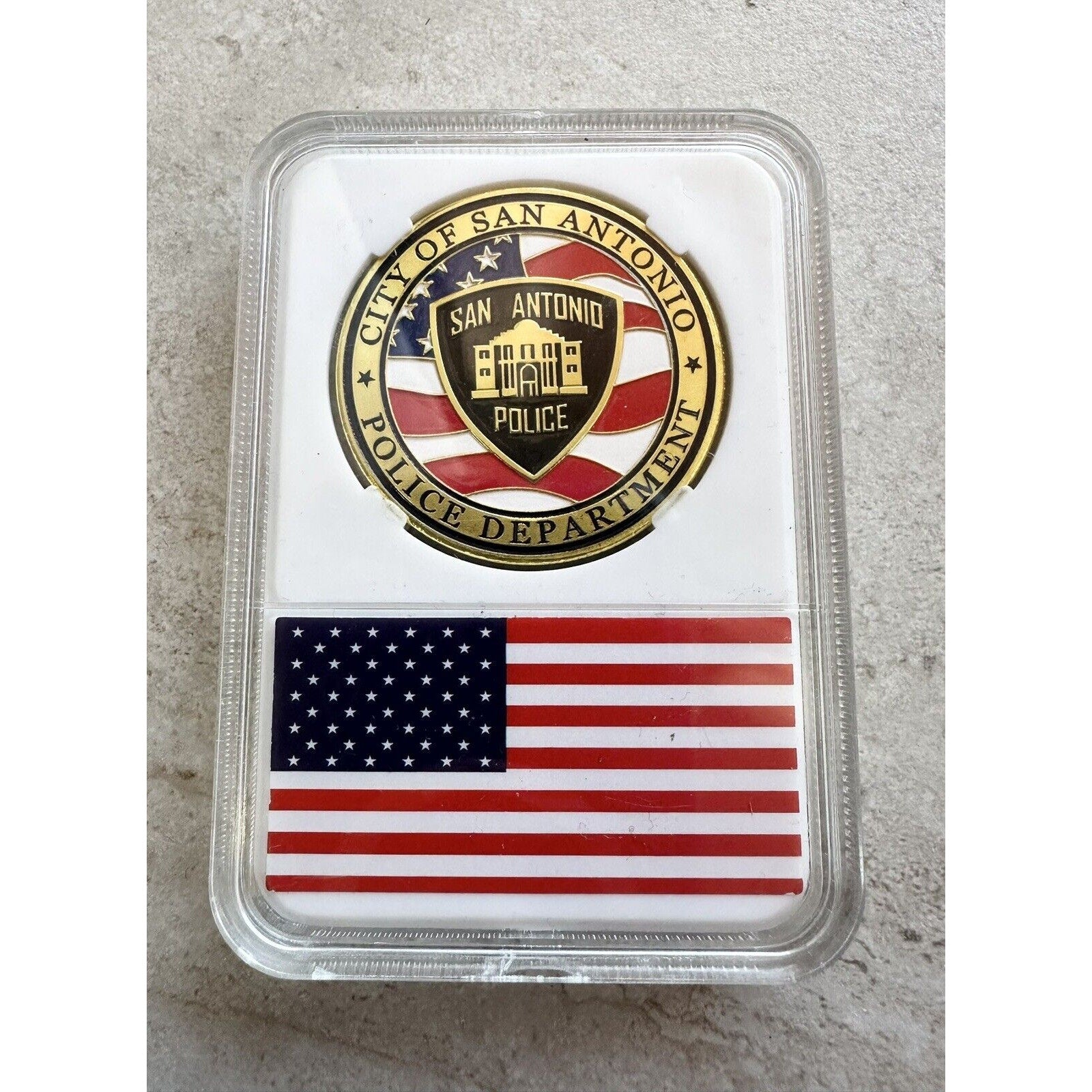 City of San Antonio Police Dept Challenge Coin With Case