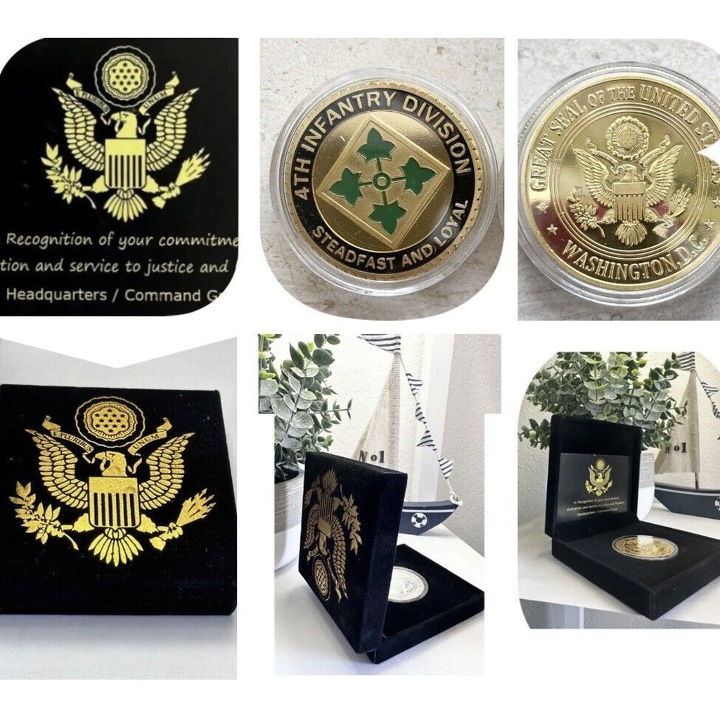 US ARMY Military Fourth 4th INFANTRY DIVISION Challenge Coin USA AMY