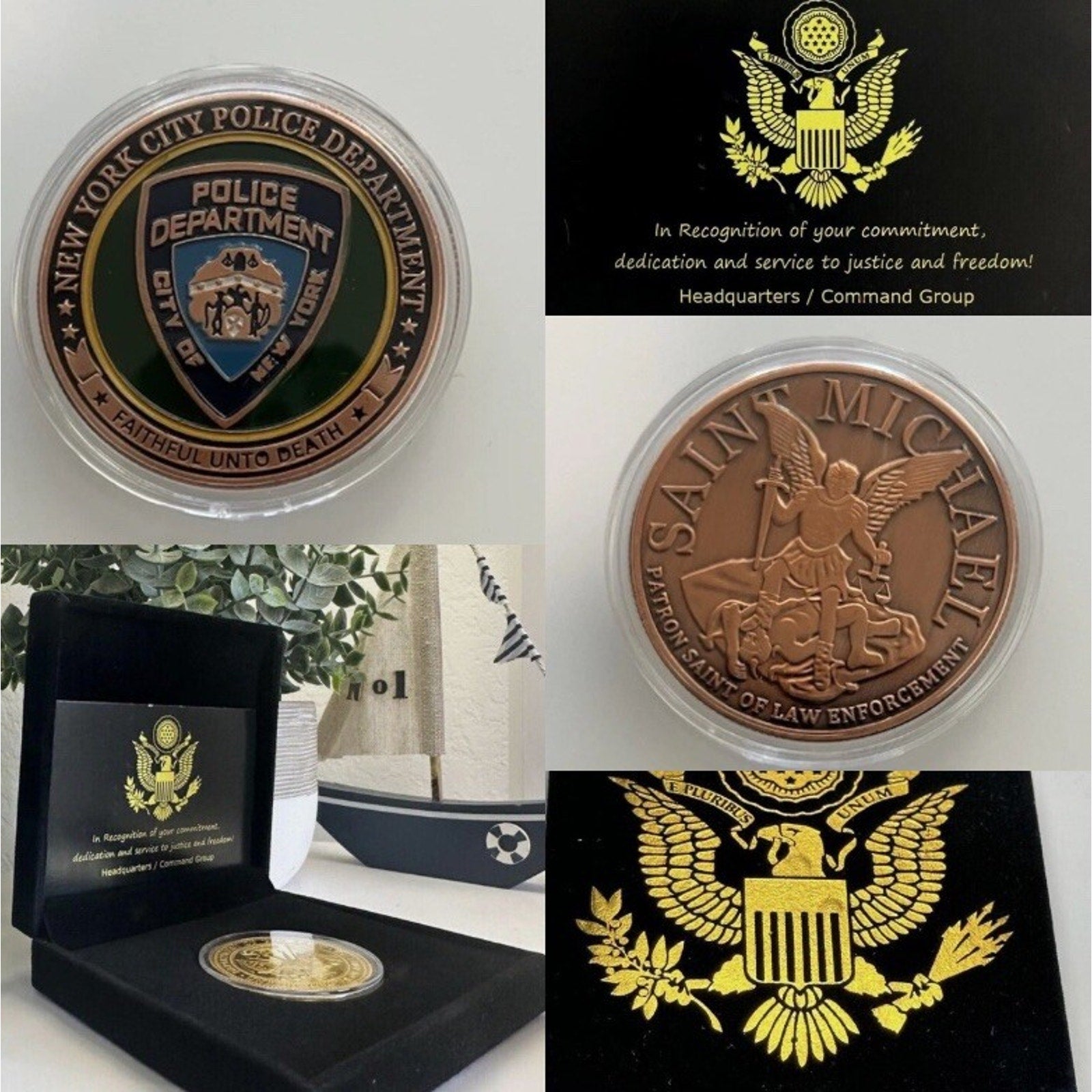 City Of New York Police Department Coin Limited Mint W/ Retirement Award