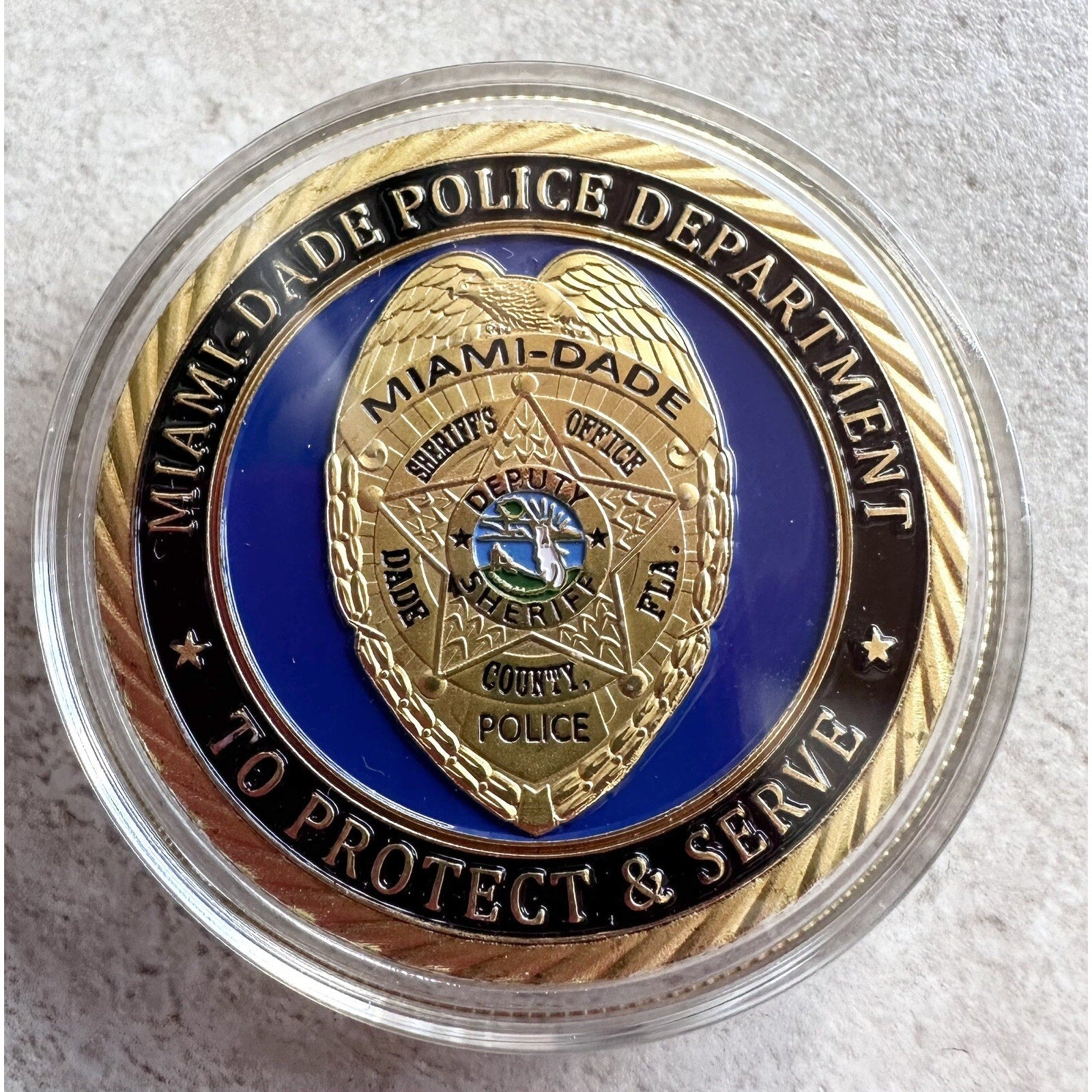 MIAMI-DADE Police Department To Protect and Serve Challenge Coin w/ Retirement