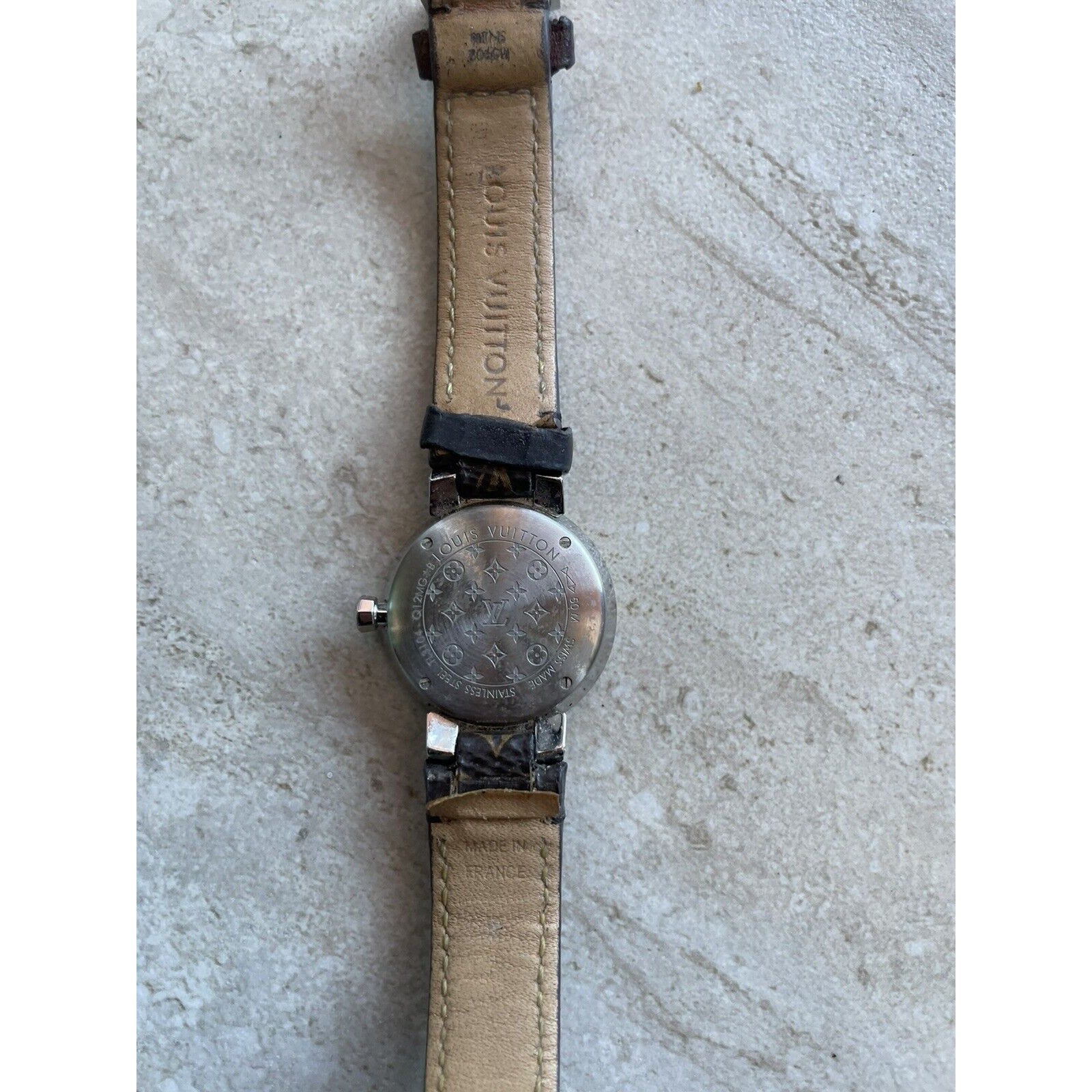 LOUIS VUITTON Tambour Slim Monogram, Quartz, 28mm, Stainless Steel Pre-owned