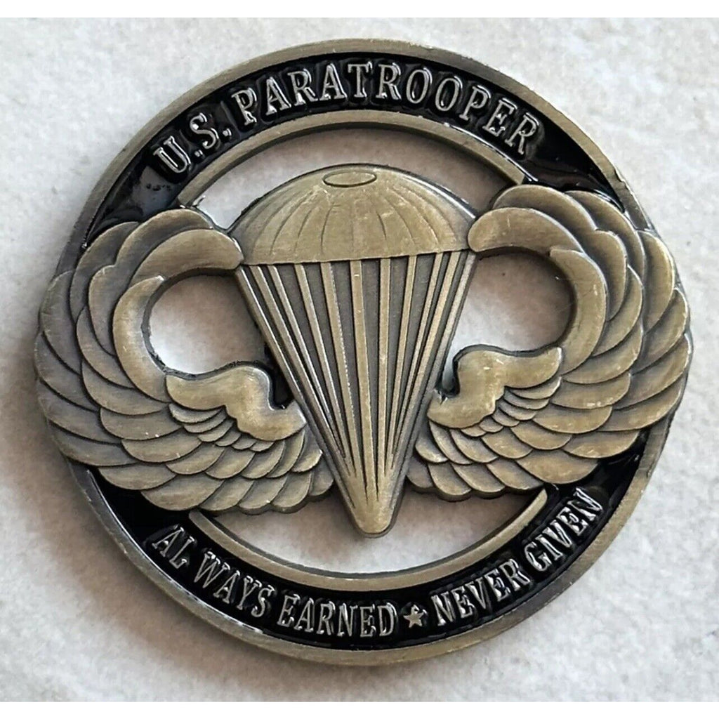 2pcs Army Rank Captain O-3 And 82 Nd PARATROOPER AIRBORNE CHALLENGE COIN