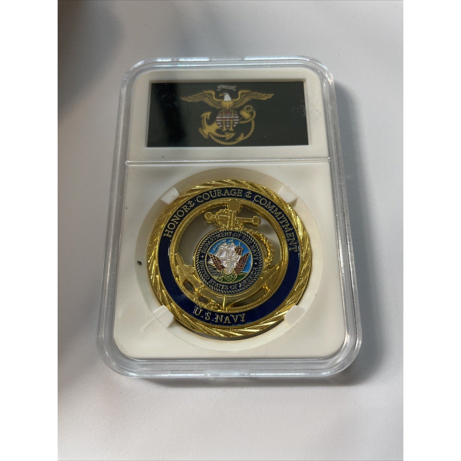 CHALLENGE COIN UNITED STATES NAVY OATH OF ENLISTMENT BEAR TRUE FAITH AND ALLEGIE