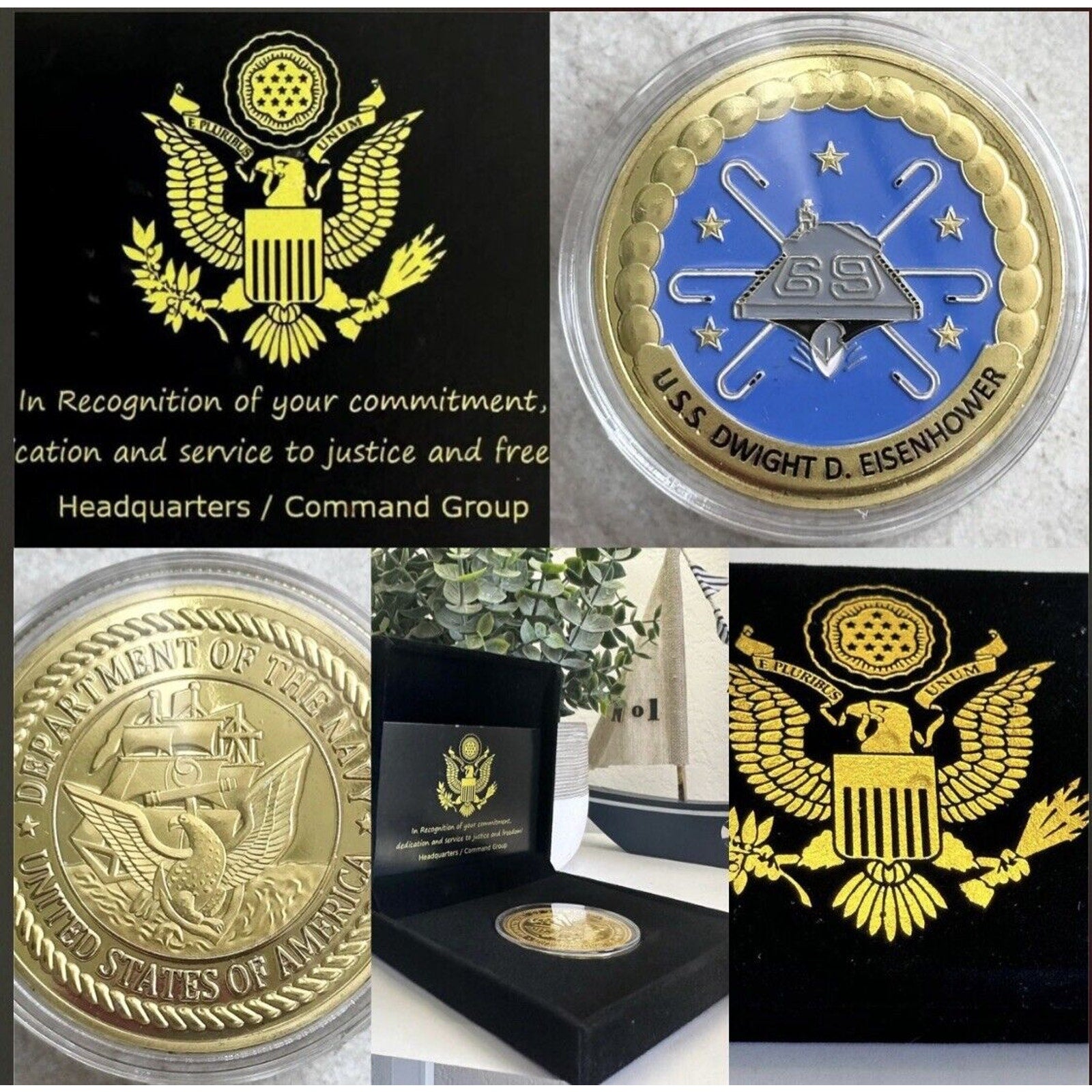 US NAVY - USS DWIGHT D. EISENHOWER - CVN-69 Challenge Coin USA