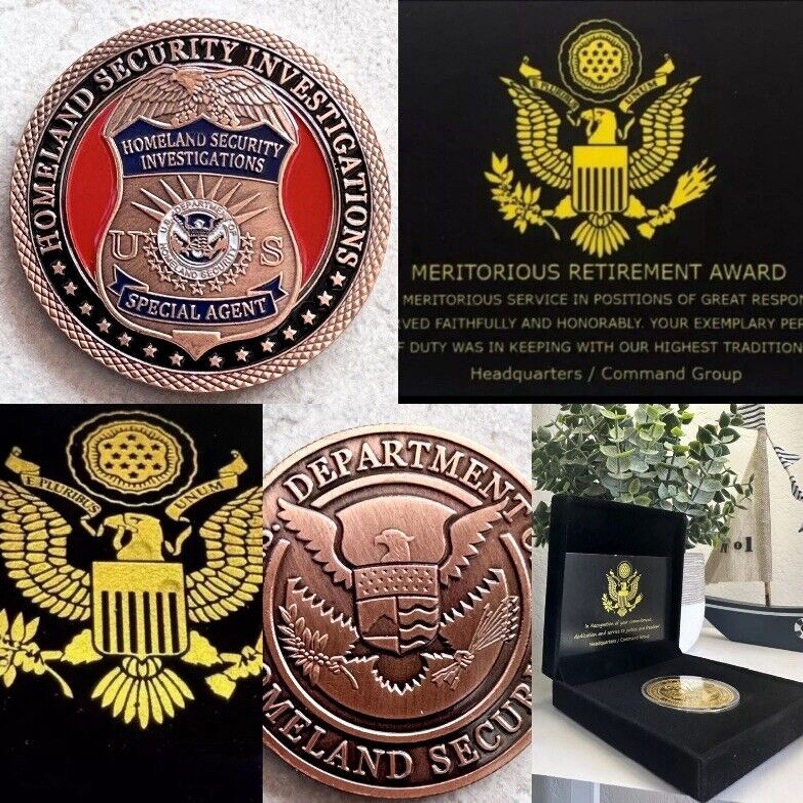 Security Investigations federal police coin Special Agent W/Retirement Award
