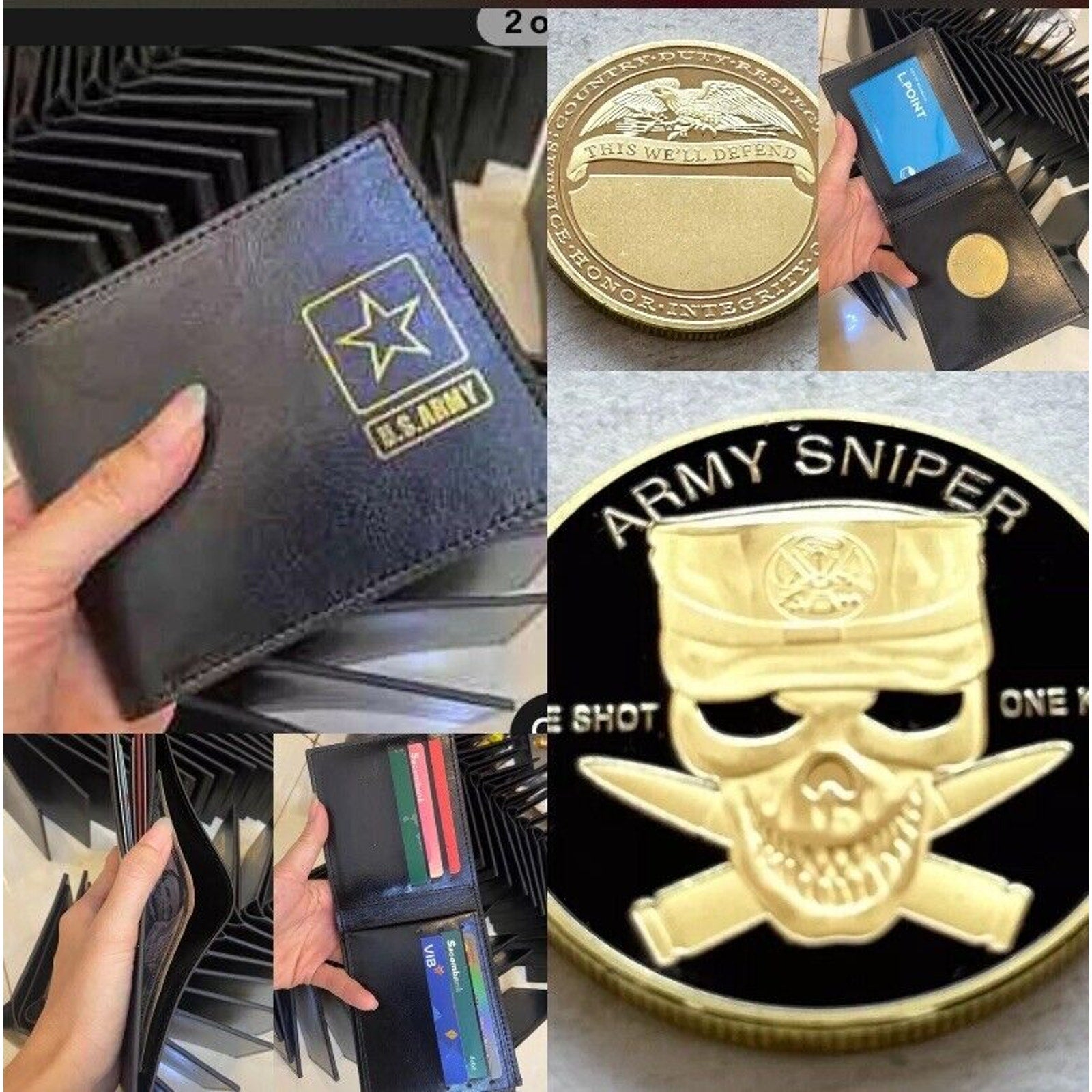 U S ARMY Forces SNIPER "ONE SHOT*ONE KILL" w/Credential coin holder wallet
