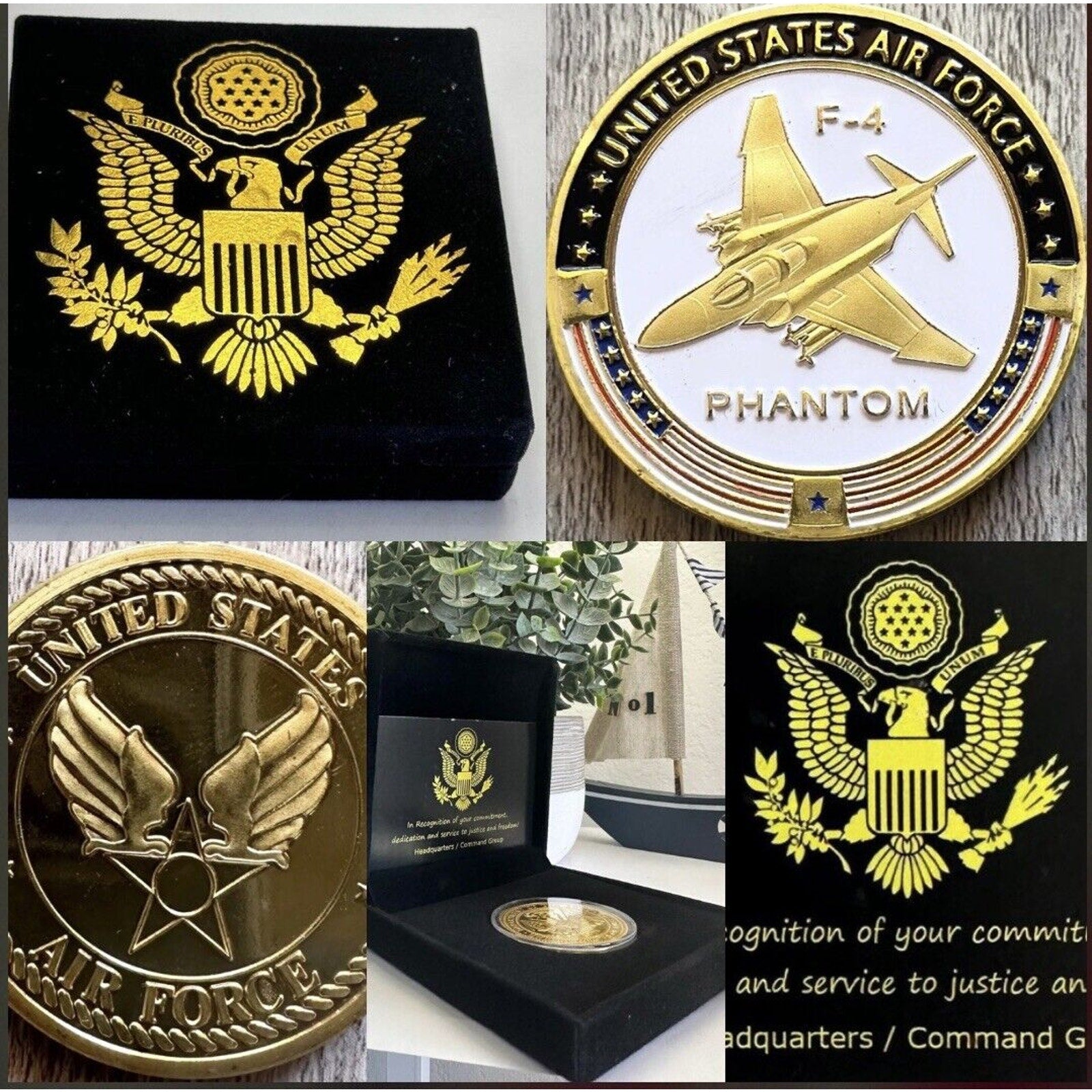 Combat aircraft U S AIR FORCE F-4 PHANTOM Challenge Coin USA F