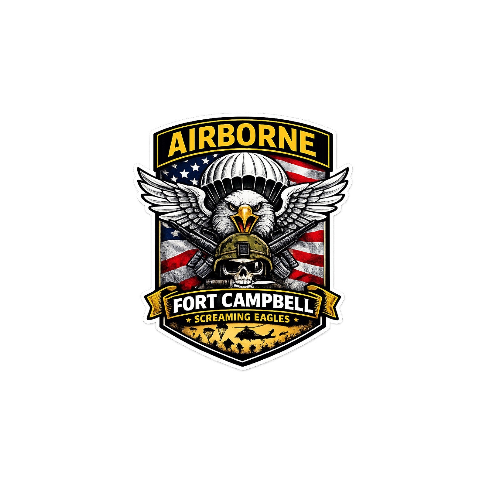 Fort Campbell Airborne Decal Sticker 5x3 Screaming Eagles Military Vinyl