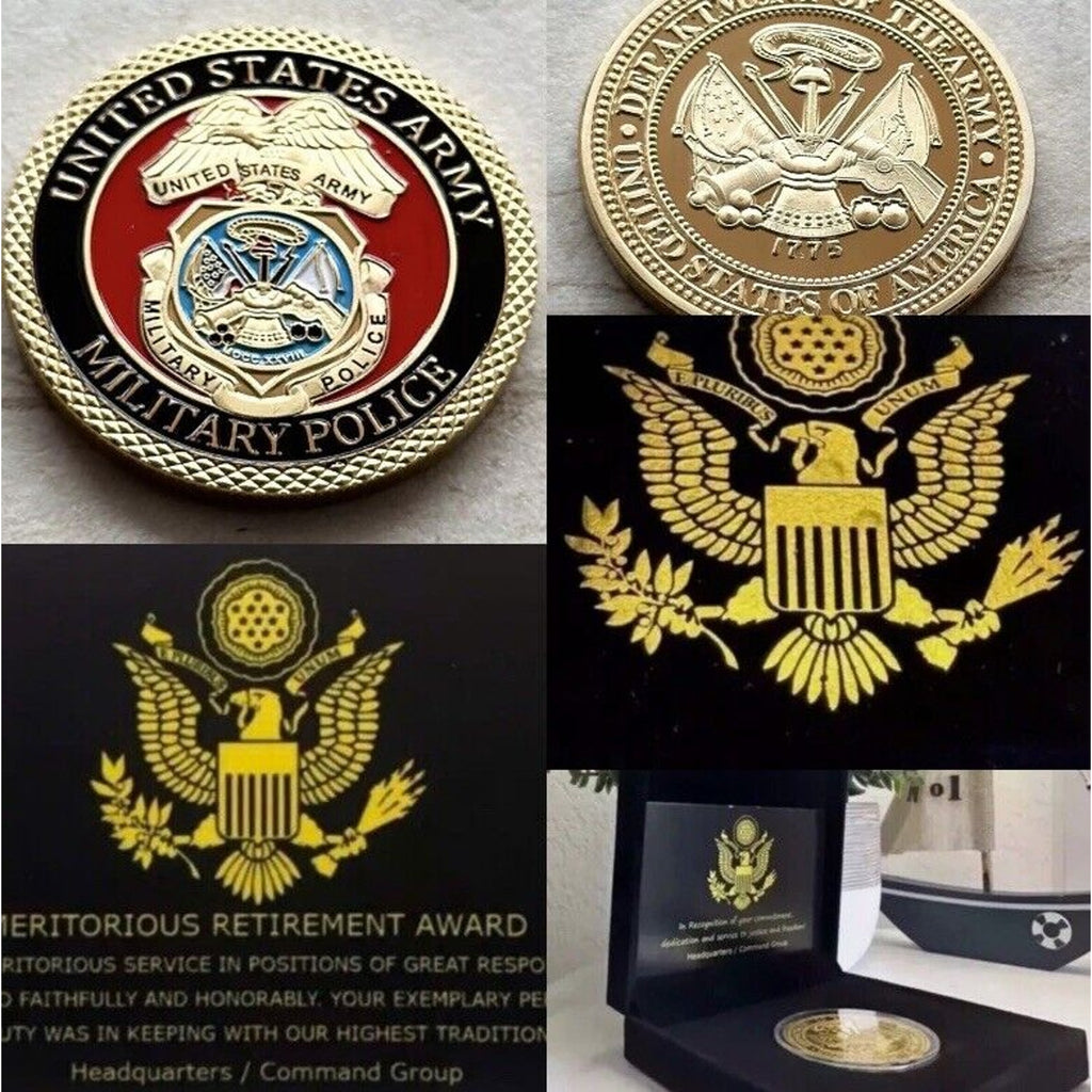 MP-Military Police Army Coin US Army With Retirement Award
