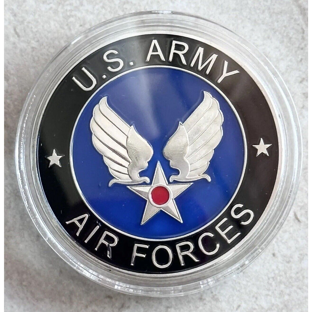 2pcs Army Rank Captain O-3 And AIR FORCES P-51 Aircarft Airplane CHALLENGE COINS