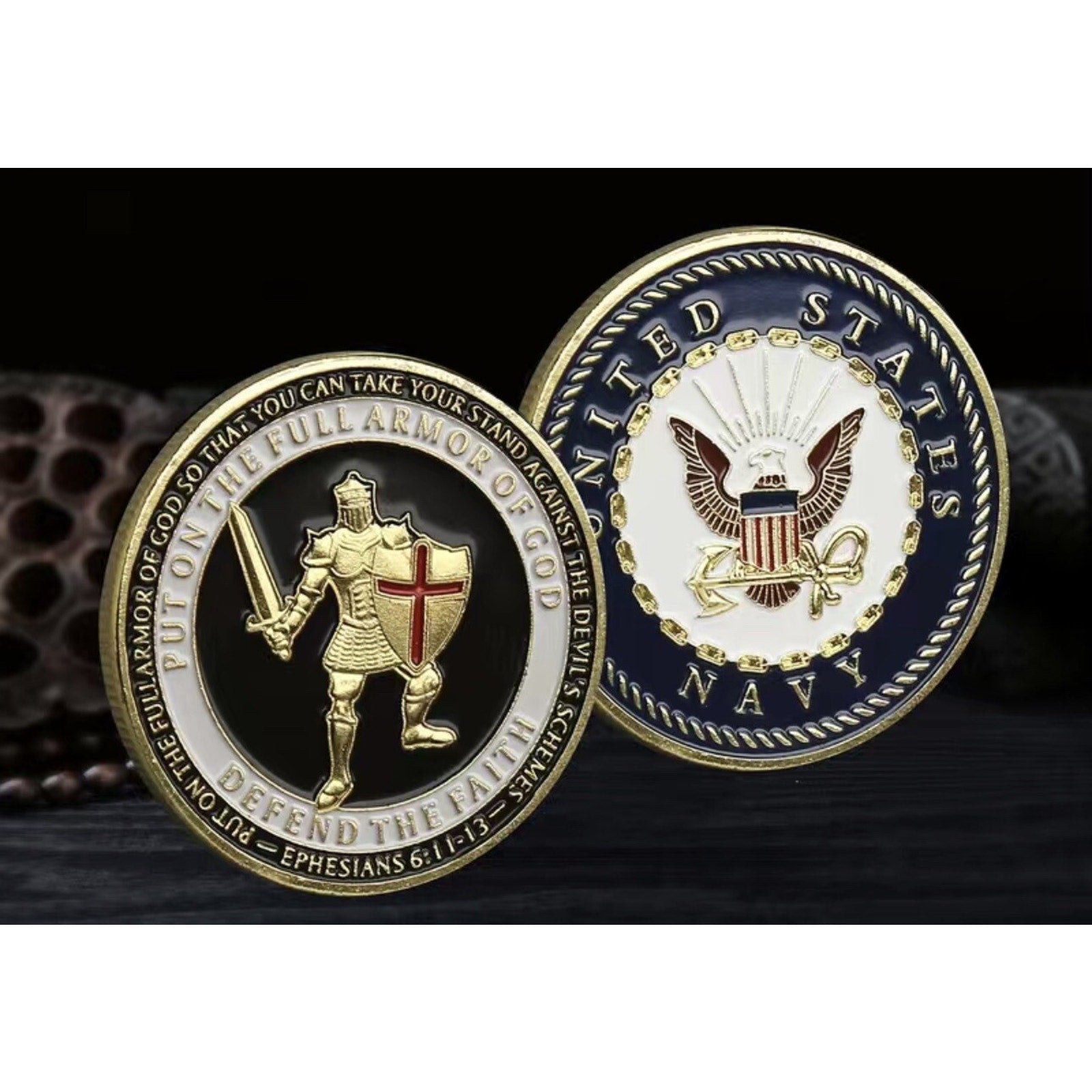US Navy Put on the Full Armor of God Defend The Faith USA w/ Retirement Award