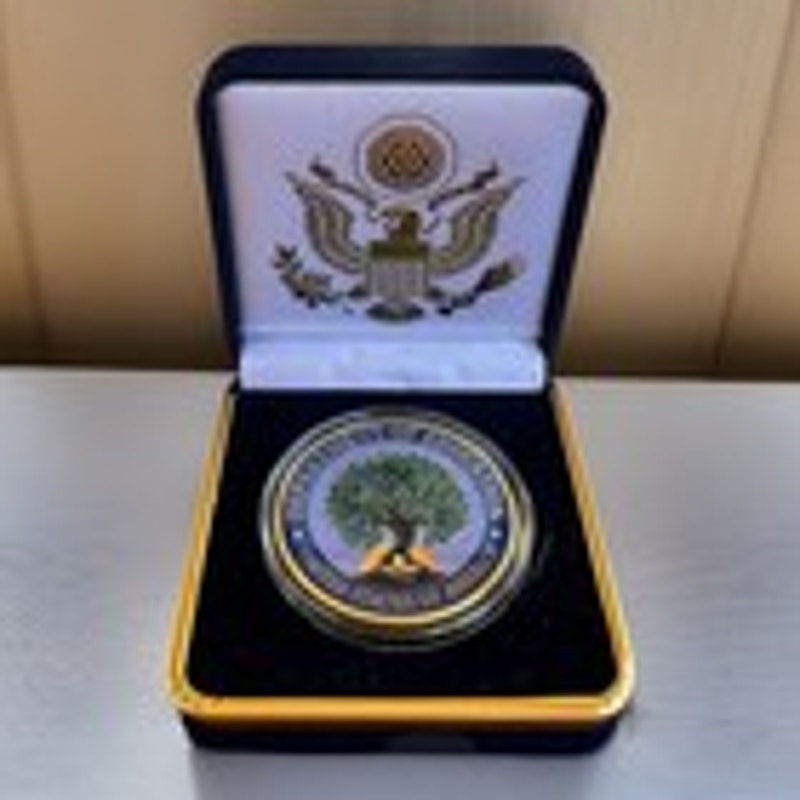 Department of Energy (DOE) Challenge Coin With Blue Velvet Case. Fast Shipping!