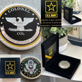 COLONEL ARMY MILITARY CHALLENGE COIN USA Army Come With Army Velvet Case