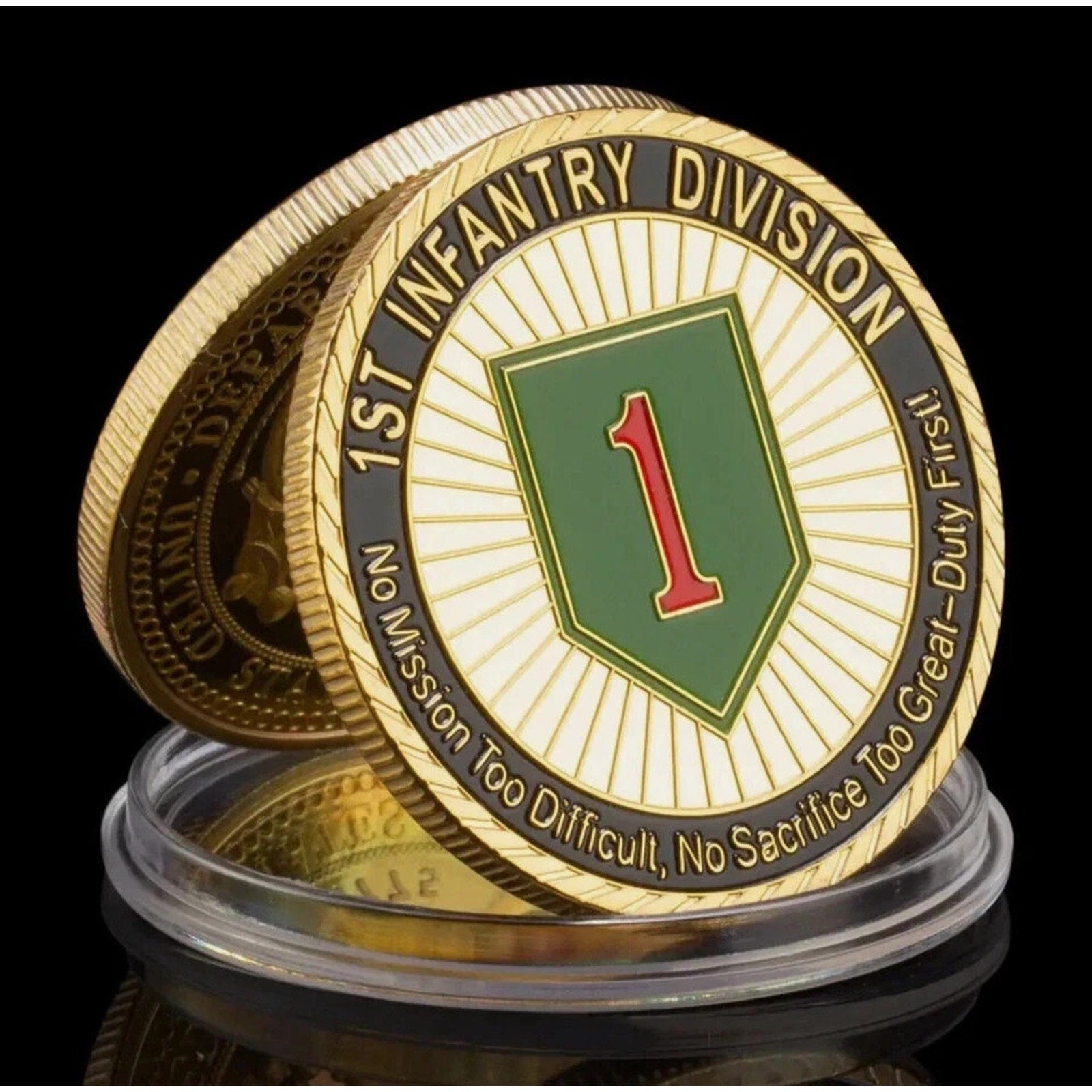 U.S. Army 1st Infantry Division Challenge Coin with Case ·FAST SHIPPING· ·NEW·