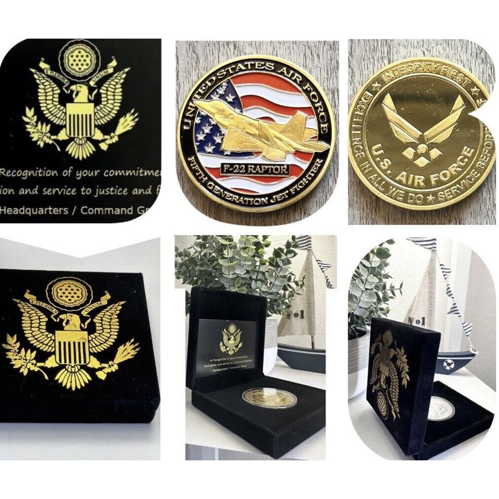 U S AIR FORCE F-22 RAPTOR Challenge Coin USA AF