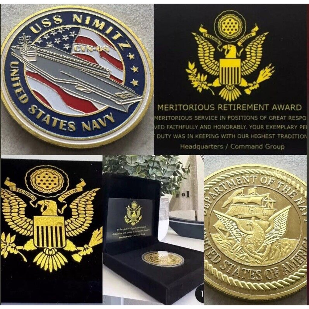 US NAVY Aircraft carrier - USS NIMITZ CVN-68 Naval Coin Retirement Award