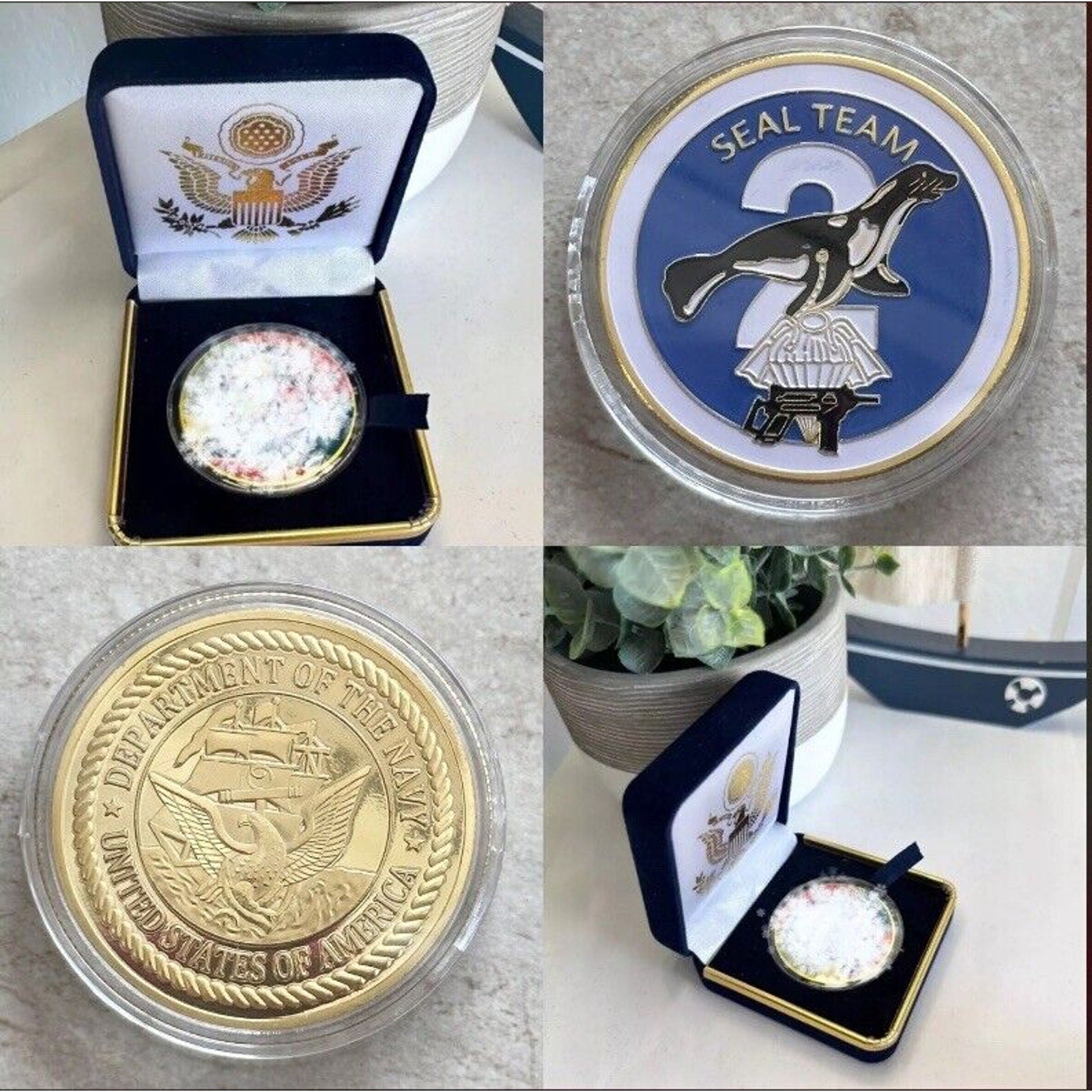 US Navy SEAL Team Two 2 Naval Special Warfare Command Presidential Gift Box Coin