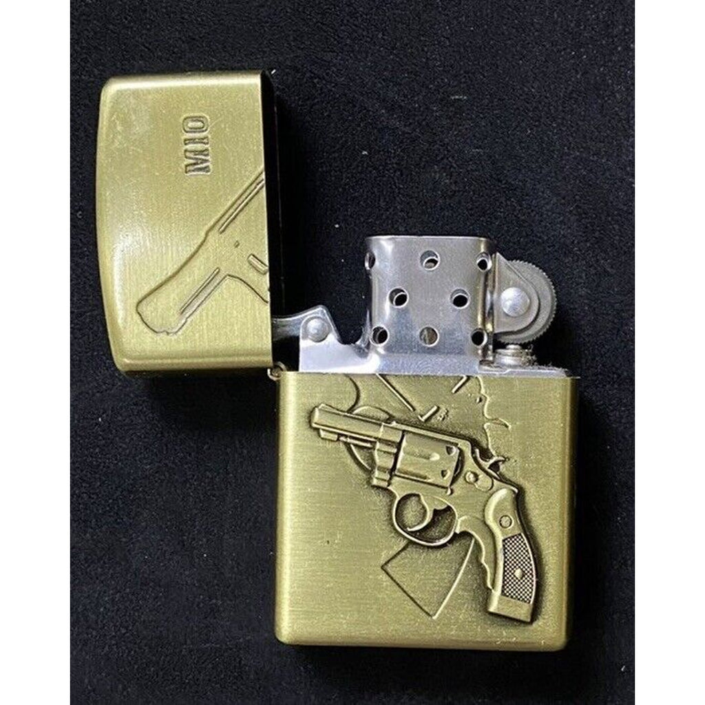 Military Vintage 2nd Amendment Heandgun Lighter Deep Quality Engraved
