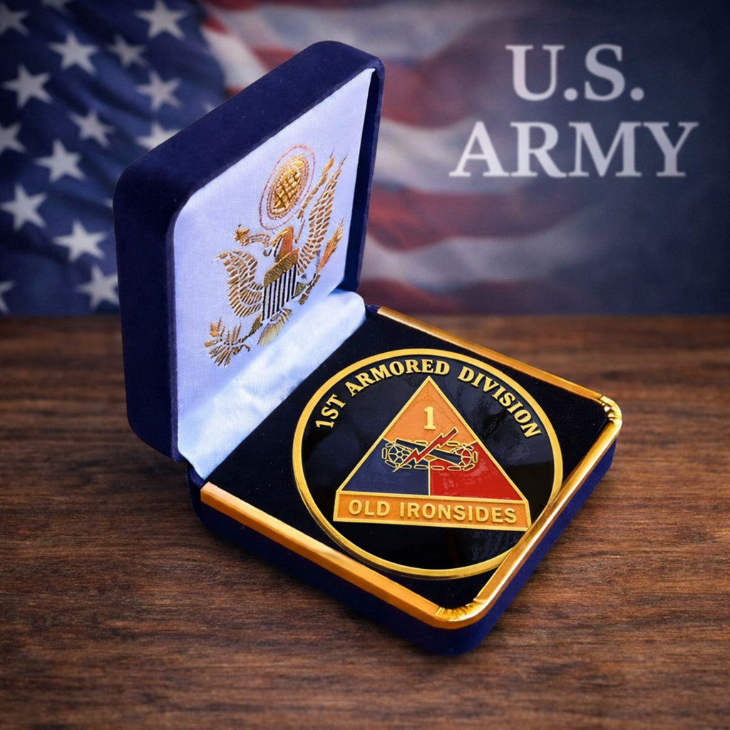 U.S. Army 1st Armored Division Challenge Coin ·FAST SHIPPING· ·NEW· with case