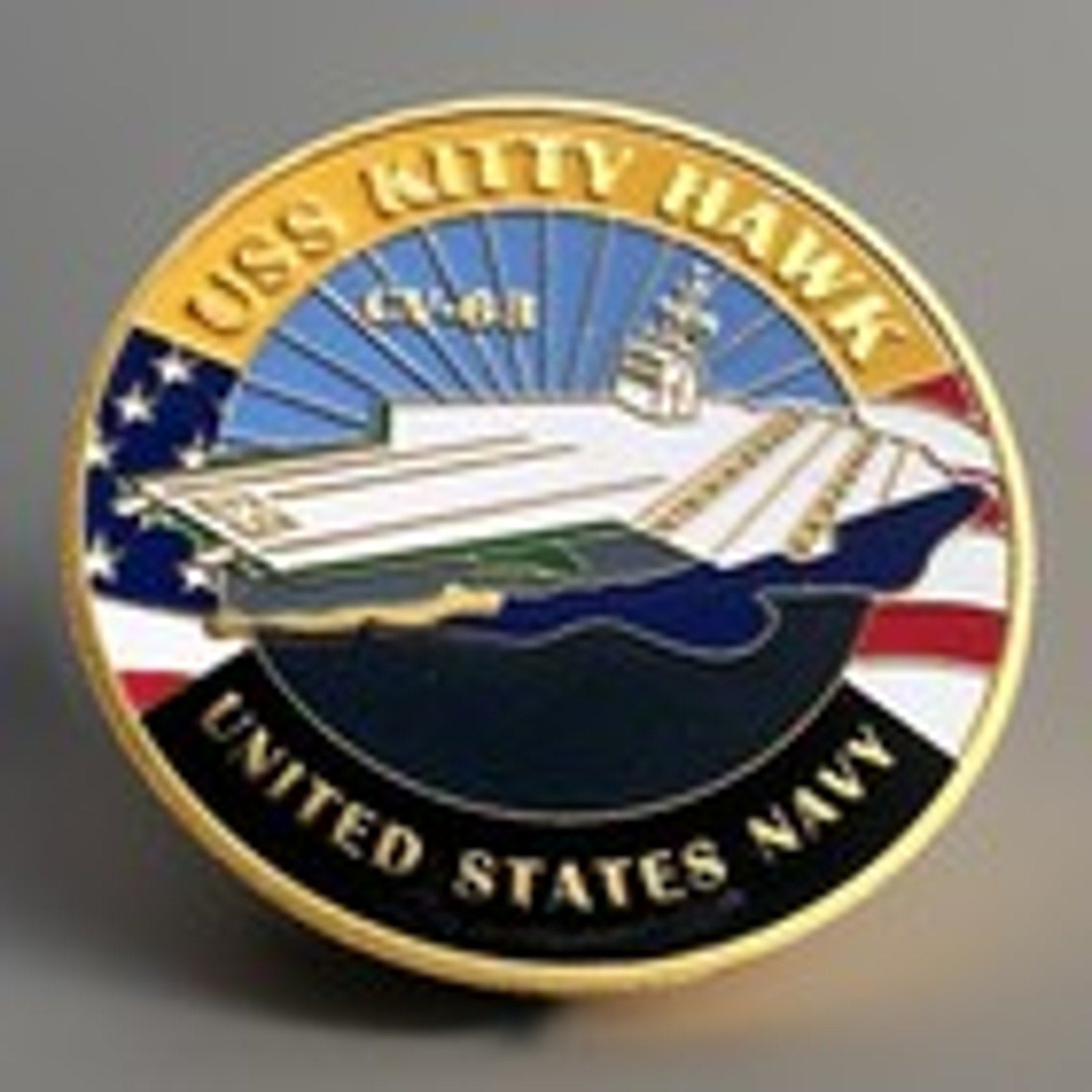 Copied - US NAVY - USS KITTY HAWK - CV-63 - Challenge Coin With Blue Velvet Case