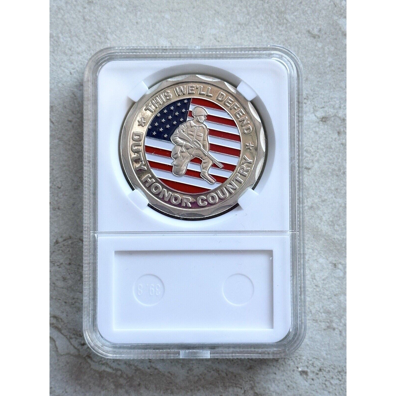 US Army Veteran Proud Served This We'll Defend Duty Honor Country Souvnier Coin