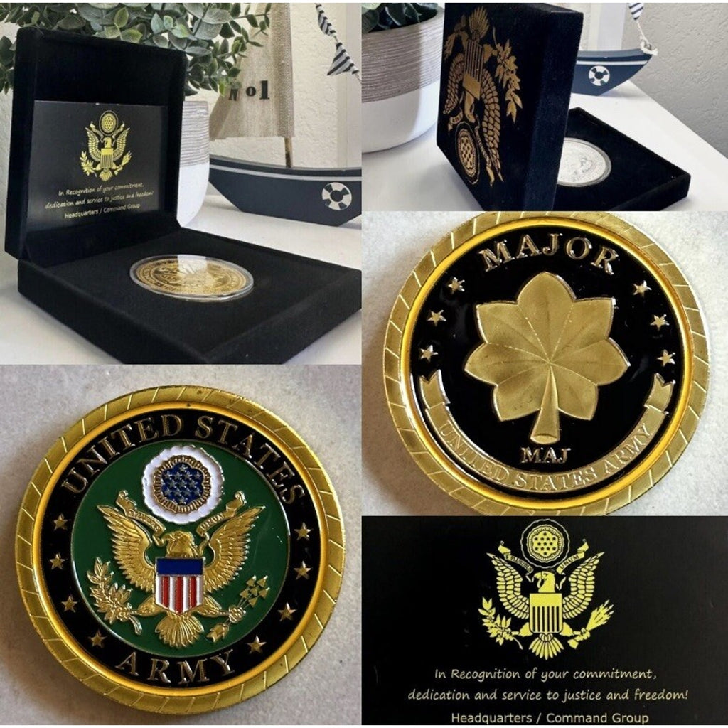 Challenge Coin Army Rank Major Coin With Retirement Award