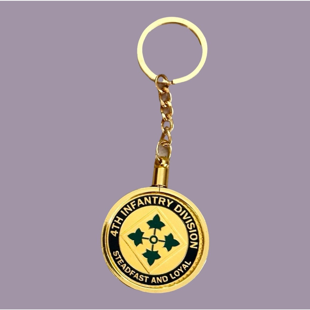 US ARMY 4th INFANTRY DIVISION Challenge Coin Keychain. Fast Shipping! USA