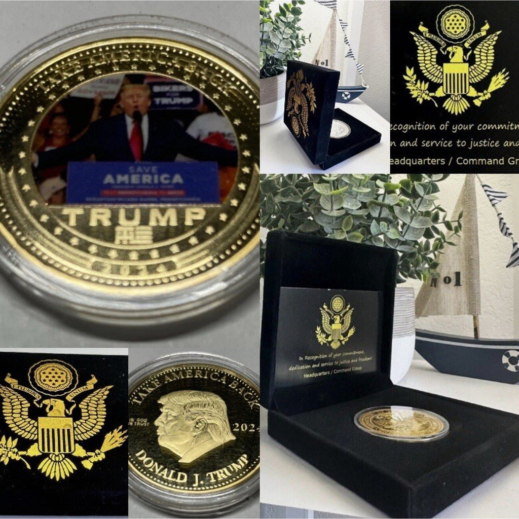 24k Gold Coin Donald Trump With Retirement Award