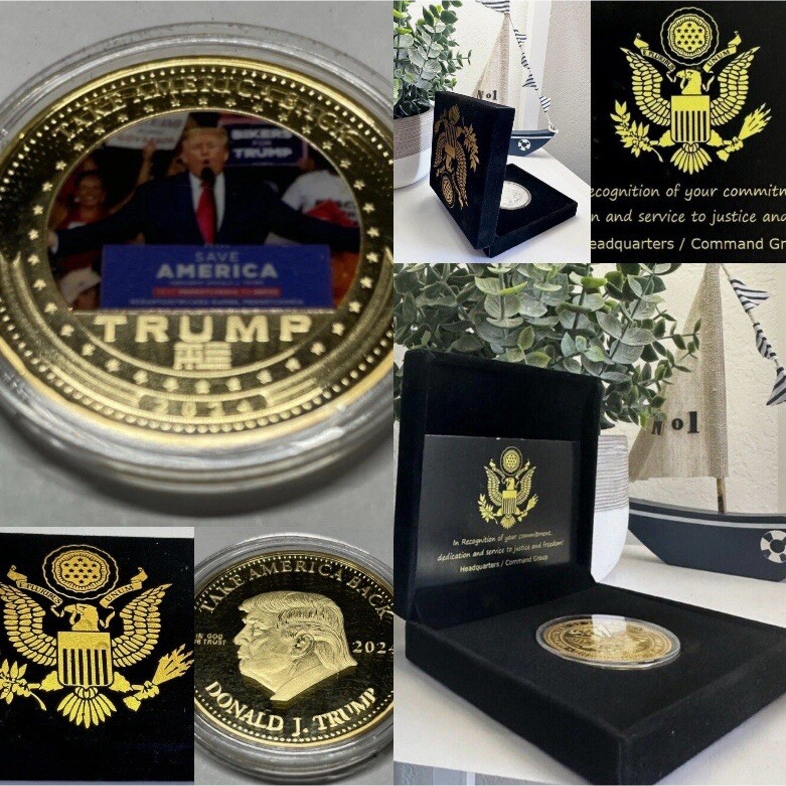 24k Gold Coin Donald Trump With Retirement Award