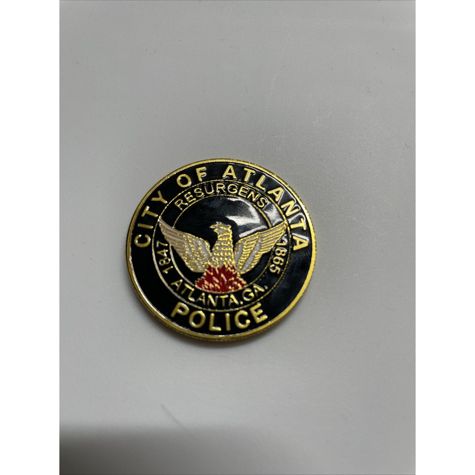 CITY OF ATLANTA POLICE DEPT Challenge Coin w/ American Flag Case