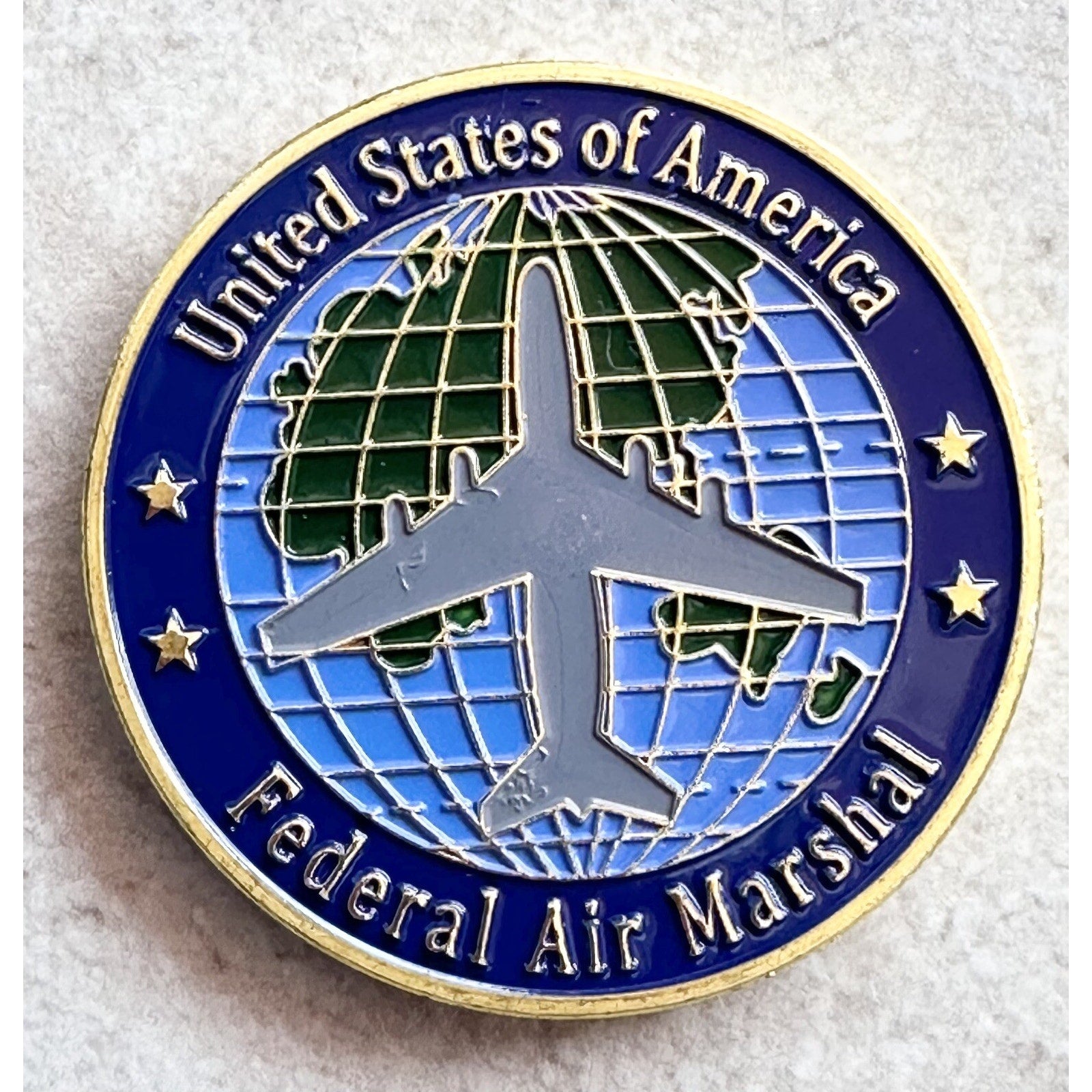 U S Federal Air Marshal Challenge Coin With Retirement Award