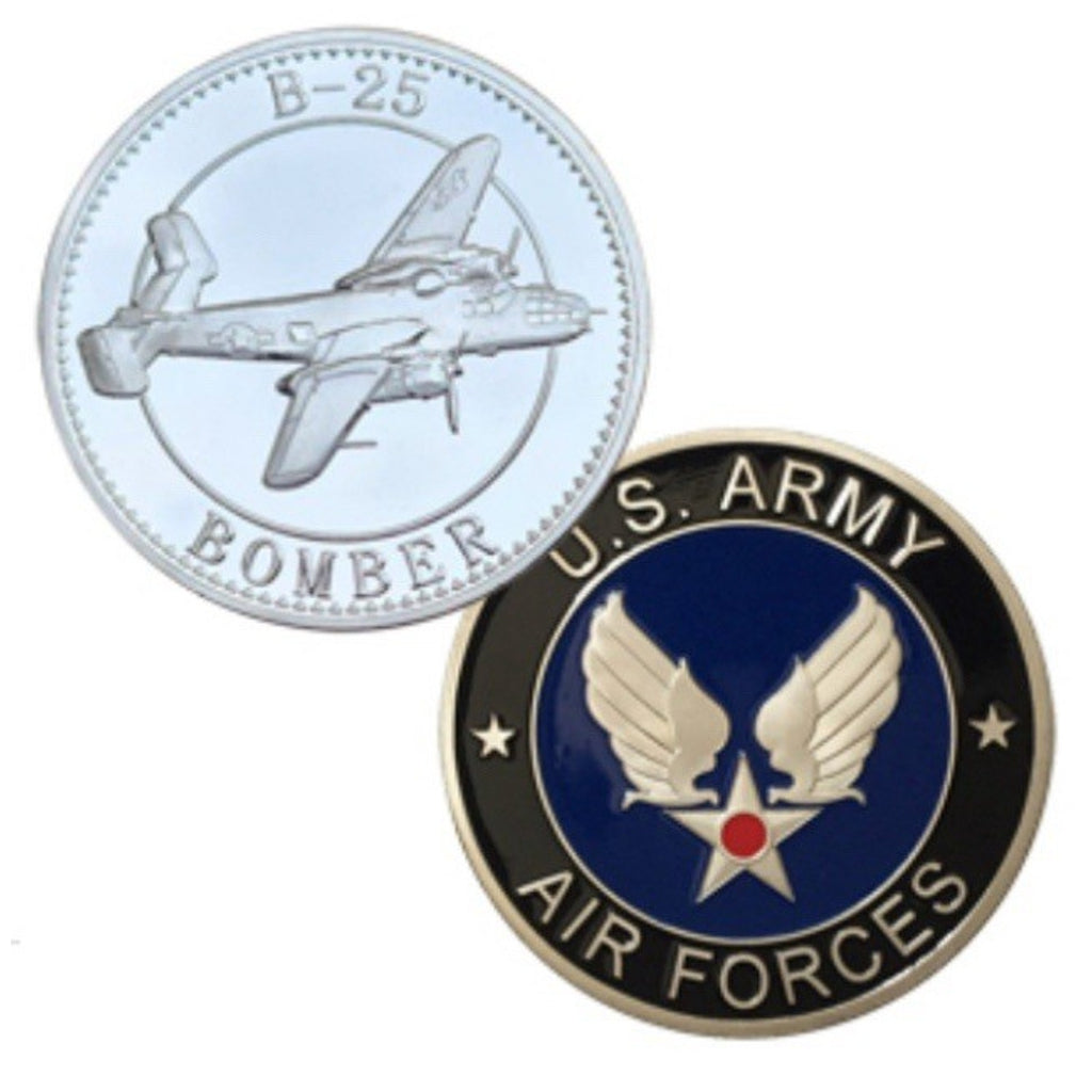 2pcs Army Rank 2LT 2nd O-2 And B-25 Bomber Coin